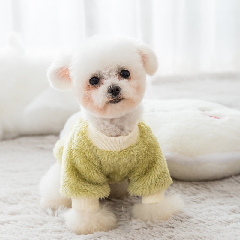 KFX-6790333 Cozy Coral Flannel Sweater for Small Dogs and Cats - Perfect for Autumn and Winter