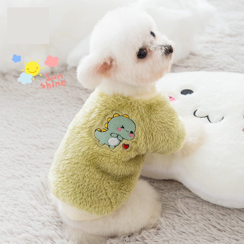 KFX-6790333 Cozy Coral Flannel Sweater for Small Dogs and Cats - Perfect for Autumn and Winter