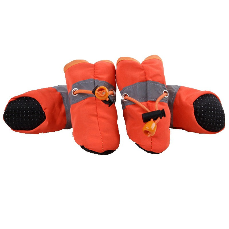 KFX-6790589 Pet Soft Bottom Non-Slip Rain Boots for Dogs - Breathable Nylon Cloth, Adjustable Fit in Red, Blue, Black