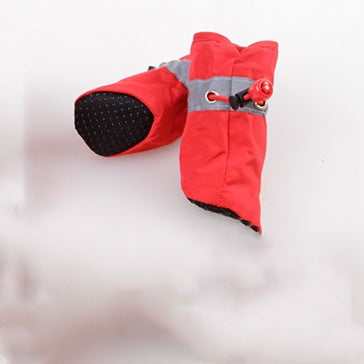 KFX-6790589 Pet Soft Bottom Non-Slip Rain Boots for Dogs - Breathable Nylon Cloth, Adjustable Fit in Red, Blue, Black