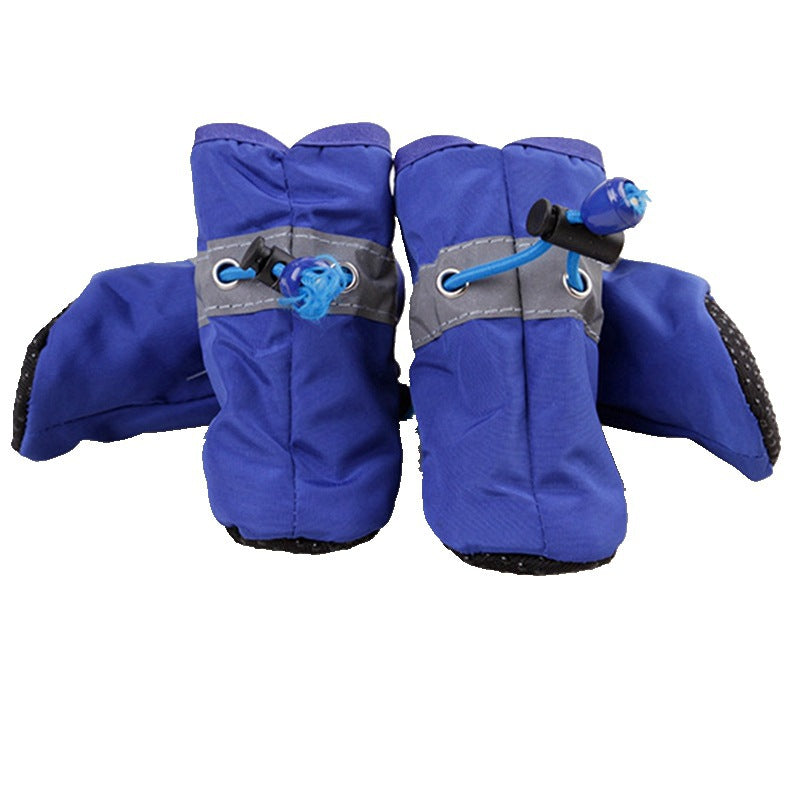 KFX-6790589 Pet Soft Bottom Non-Slip Rain Boots for Dogs - Breathable Nylon Cloth, Adjustable Fit in Red, Blue, Black