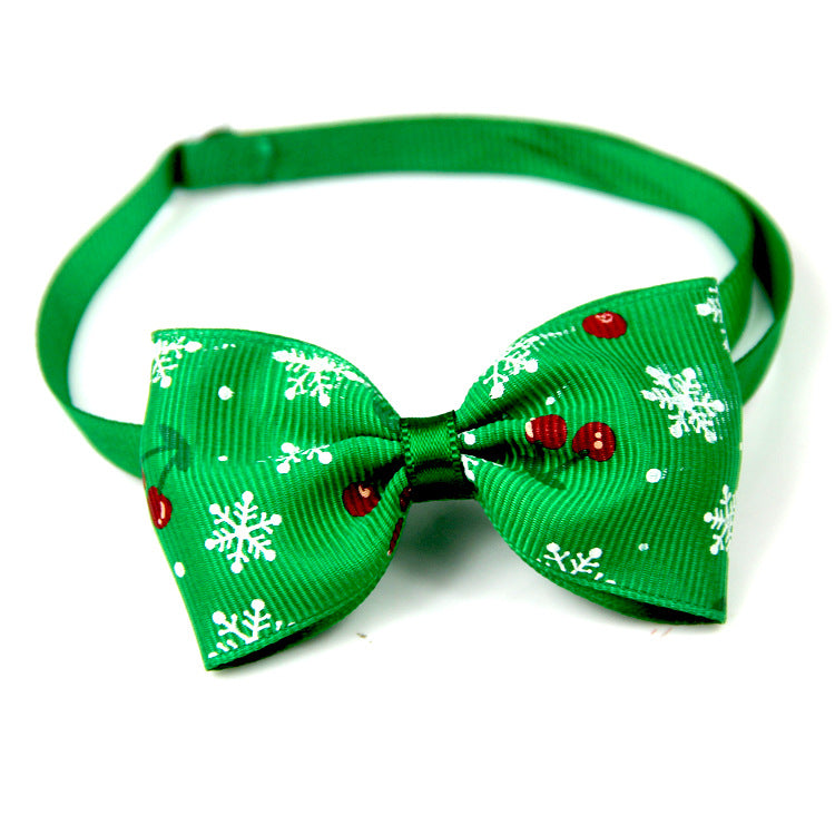 KFX-6791741 Pet Bow Tie Collar in Festive Red and Green for Dogs and Cats - Handcrafted for All Seasons
