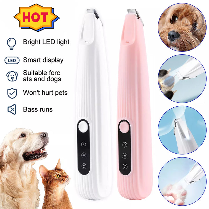 KFX-6795325 LED Light Pet Precision Trimmer for Dogs and Cats - Waterproof, Low Noise, Cordless Design