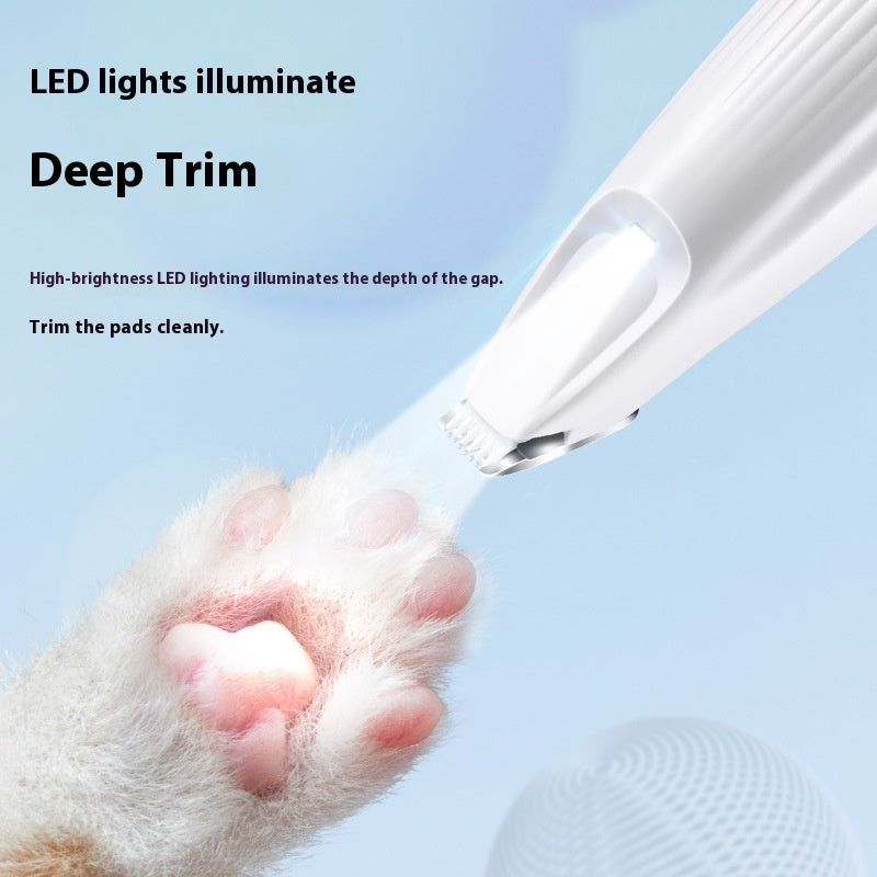 KFX-6795325 LED Light Pet Precision Trimmer for Dogs and Cats - Waterproof, Low Noise, Cordless Design