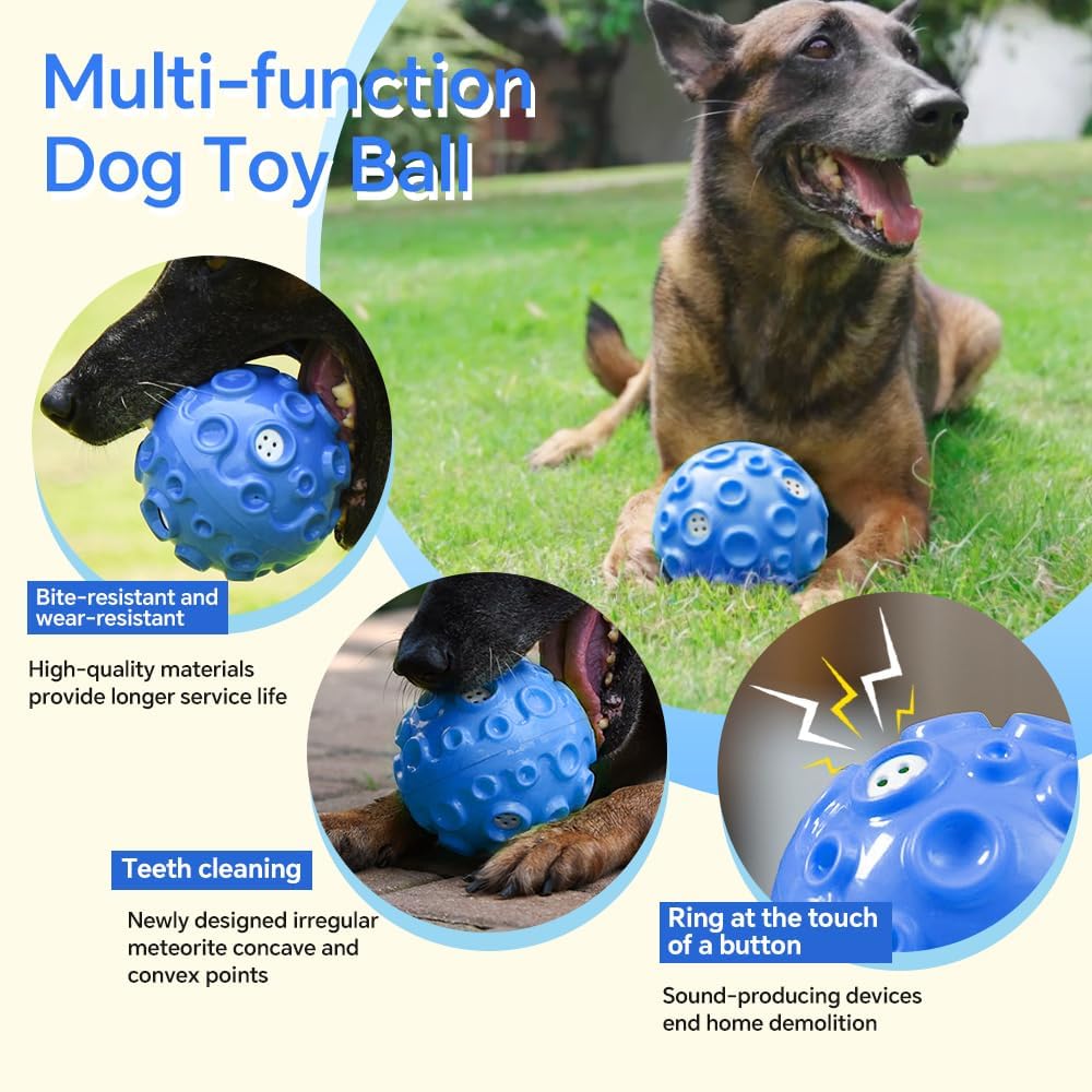 KFX-6796989 Durable Interactive Dog Toy Ball with Squeaky Sound for Aggressive Chewers - Ideal for Small, Medium, and Large Dogs