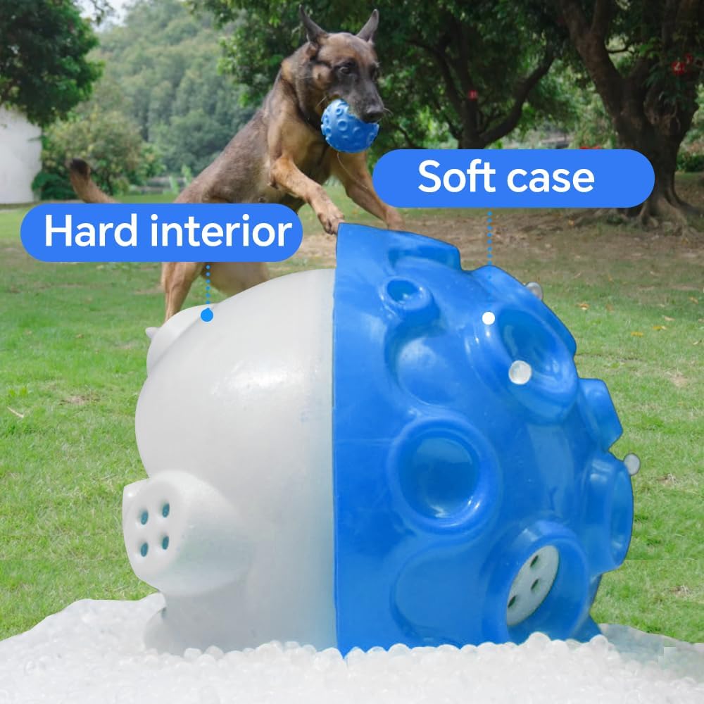 KFX-6796989 Durable Interactive Dog Toy Ball with Squeaky Sound for Aggressive Chewers - Ideal for Small, Medium, and Large Dogs