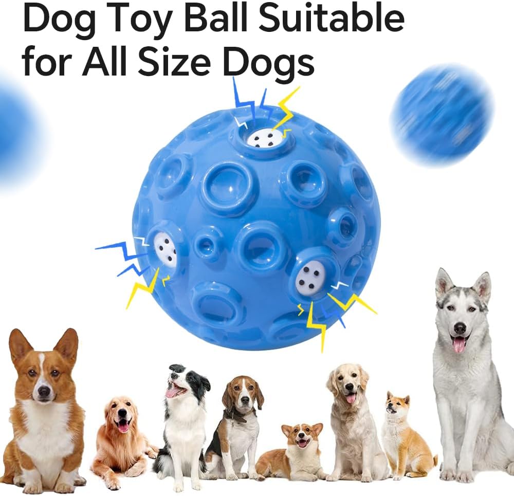 KFX-6796989 Durable Interactive Dog Toy Ball with Squeaky Sound for Aggressive Chewers - Ideal for Small, Medium, and Large Dogs