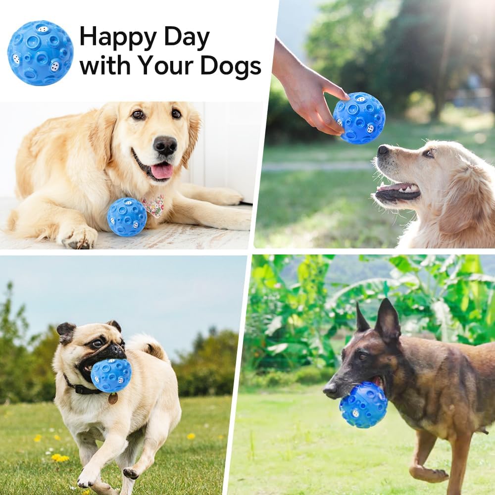 KFX-6796989 Durable Interactive Dog Toy Ball with Squeaky Sound for Aggressive Chewers - Ideal for Small, Medium, and Large Dogs