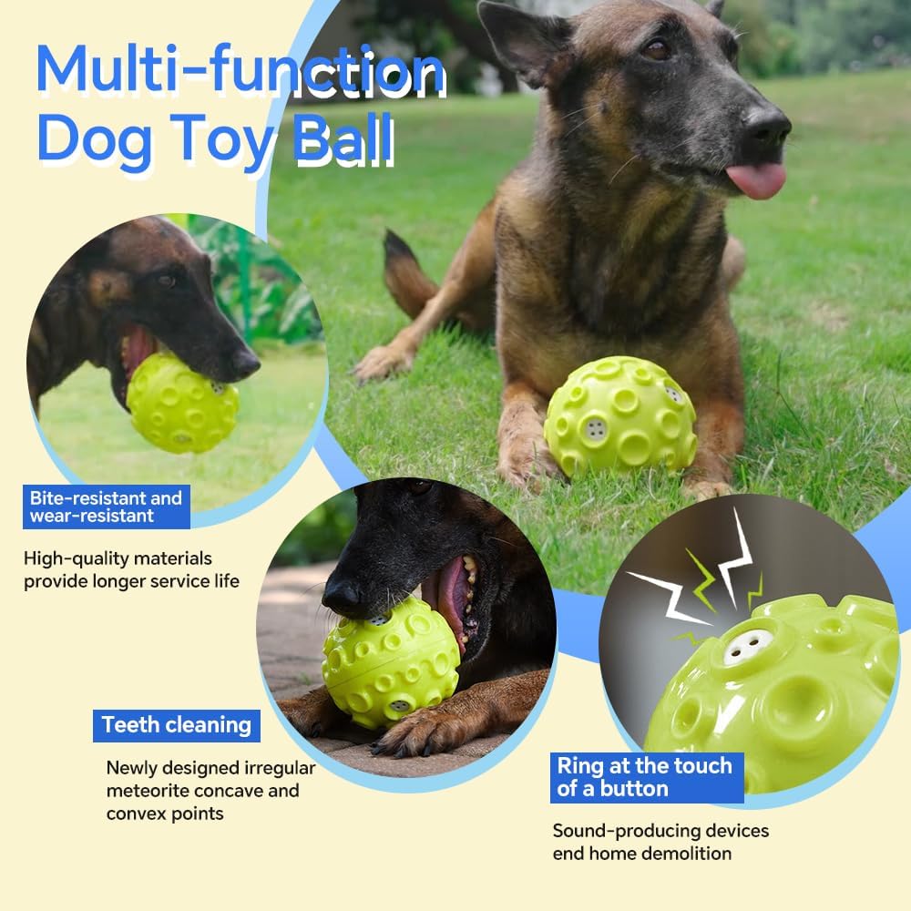 KFX-6796989 Durable Interactive Dog Toy Ball with Squeaky Sound for Aggressive Chewers - Ideal for Small, Medium, and Large Dogs