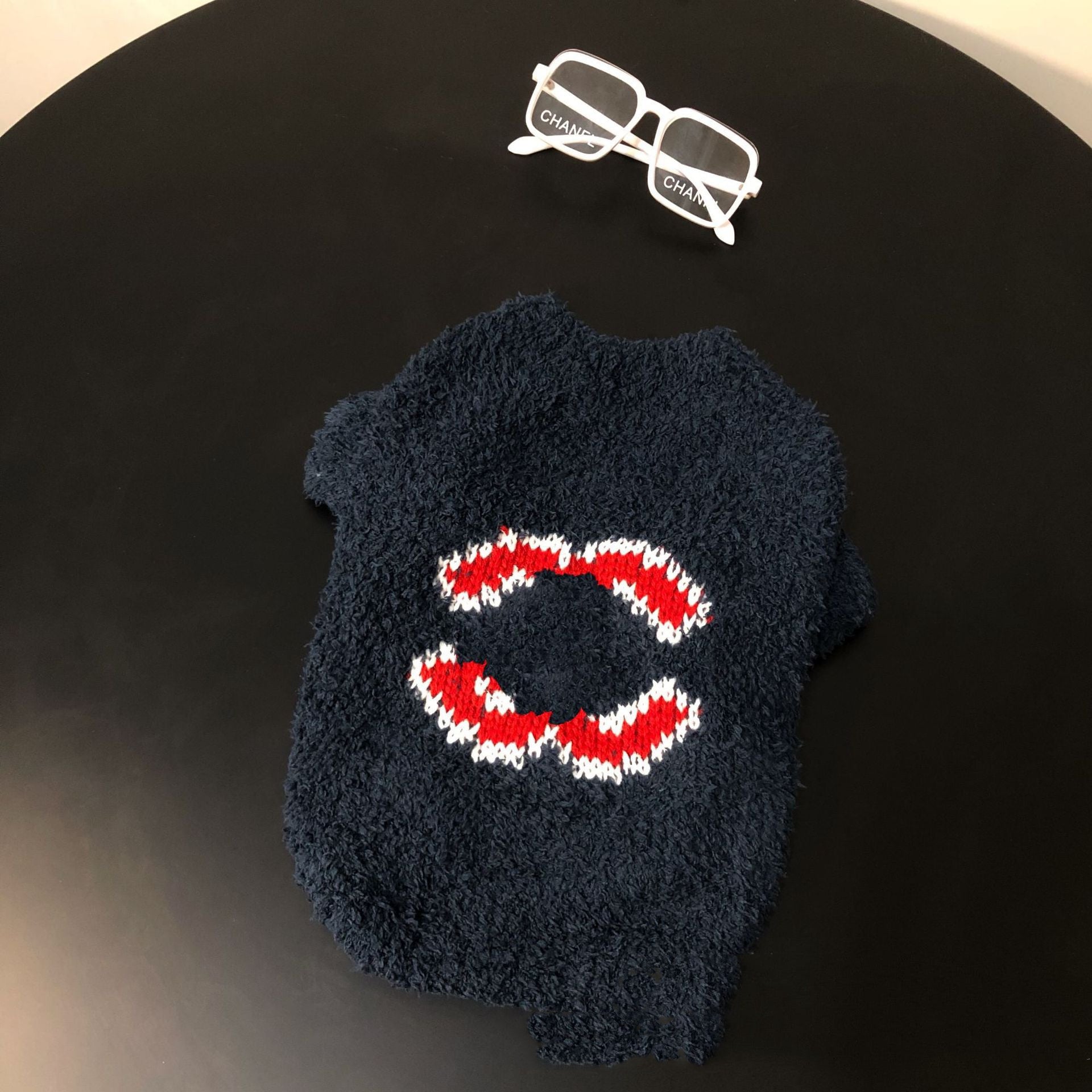 KFX-6797501 Trendy Coral Fleece Sweater for Dogs in Navy Blue, Pink, and Red - Multiple Sizes Available