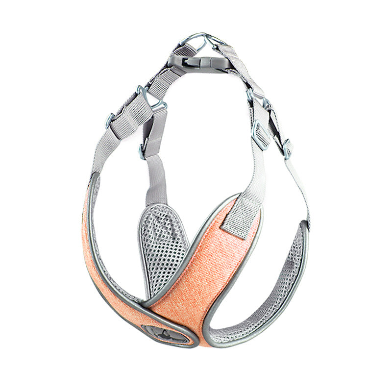 KFX-6798781 Breathable Fabric Pet Chest Strap for Small & Medium Dogs with Traction Rope in Multiple Colors