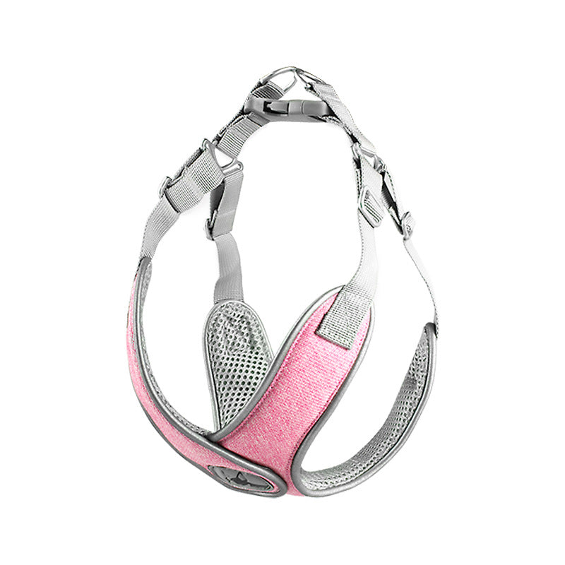 KFX-6798781 Breathable Fabric Pet Chest Strap for Small & Medium Dogs with Traction Rope in Multiple Colors