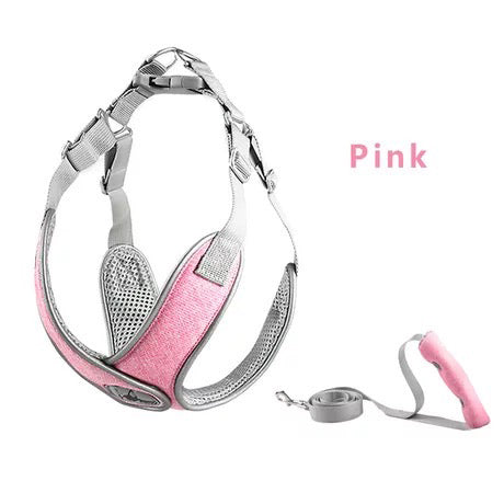 KFX-6798781 Breathable Fabric Pet Chest Strap for Small & Medium Dogs with Traction Rope in Multiple Colors