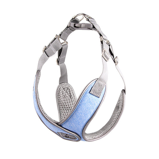 KFX-6798781 Breathable Fabric Pet Chest Strap for Small & Medium Dogs with Traction Rope in Multiple Colors