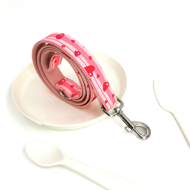 KFX-6799293 Comfortable Cloth Dog Collar and Leash Set in Multiple Sizes
