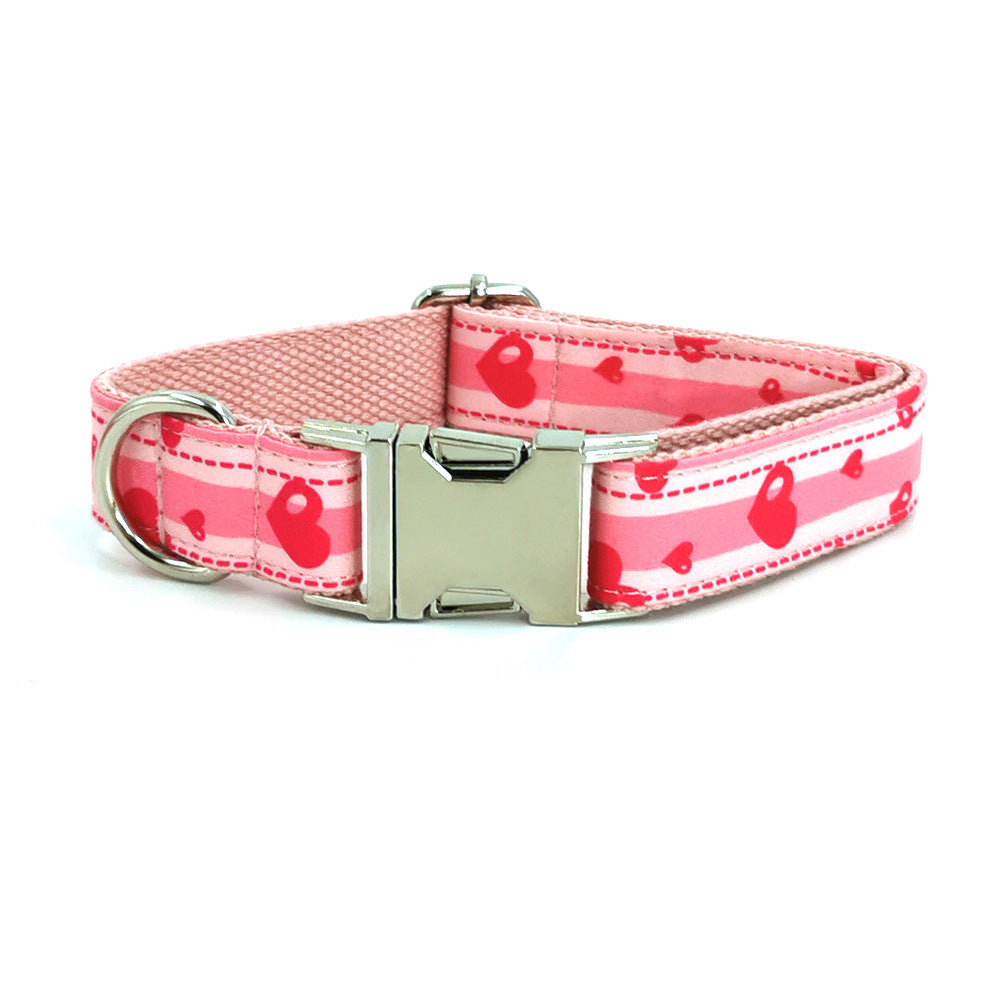 KFX-6799293 Comfortable Cloth Dog Collar and Leash Set in Multiple Sizes