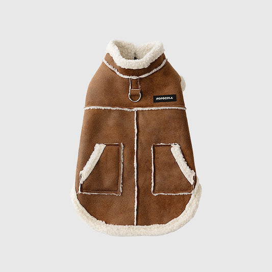 KFX-6804029 Warm Lambswool Padded Jacket for Small Dogs - Bichon Frise, Teddy, Shih Tzu, West Highland Terrier, Sizes S to 4XL