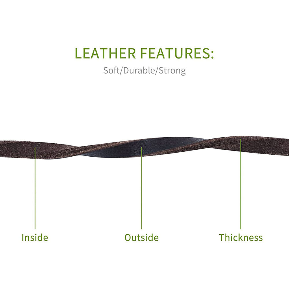 KFX-6805053 Handmade Genuine Leather Dog Leash with Durable Copper Hardware for Small and Medium Dogs