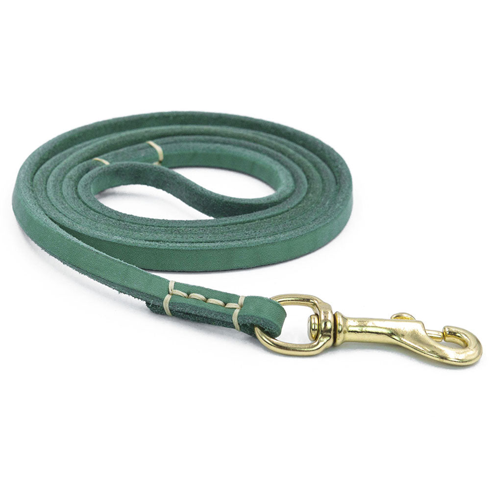 KFX-6805053 Handmade Genuine Leather Dog Leash with Durable Copper Hardware for Small and Medium Dogs
