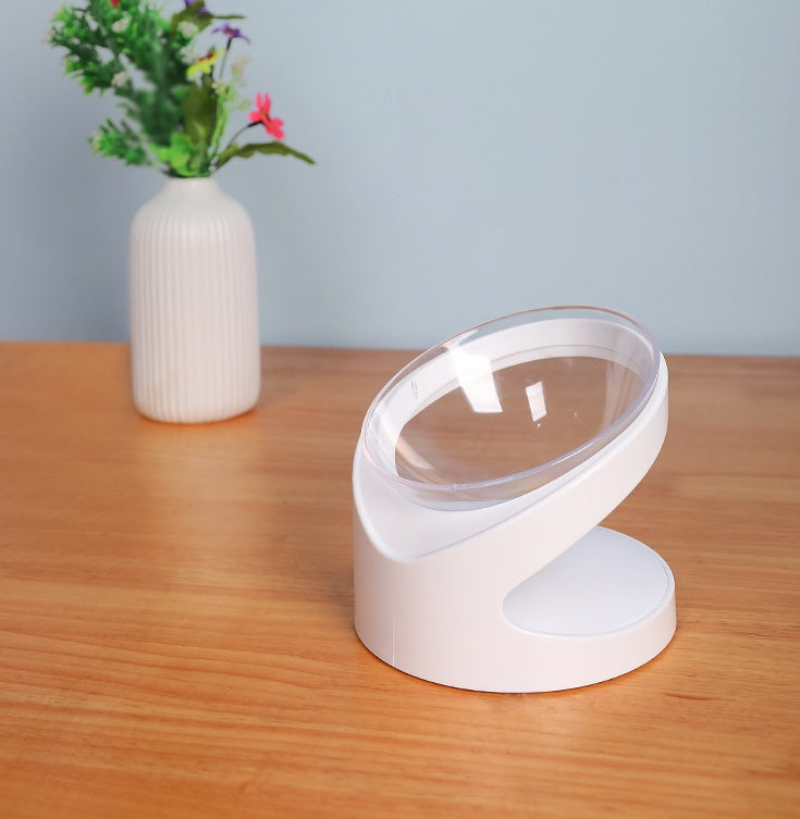 KFX-6805437 Transparent Cat Bowl with Diagonal Neck Protection for Cervical Support