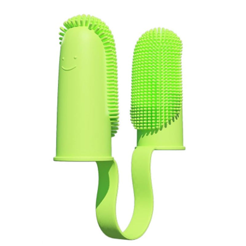 KFX-6806717 Double Finger Dog Toothbrush Kit with 800 Soft Bristles for Effective Pet Dental Care