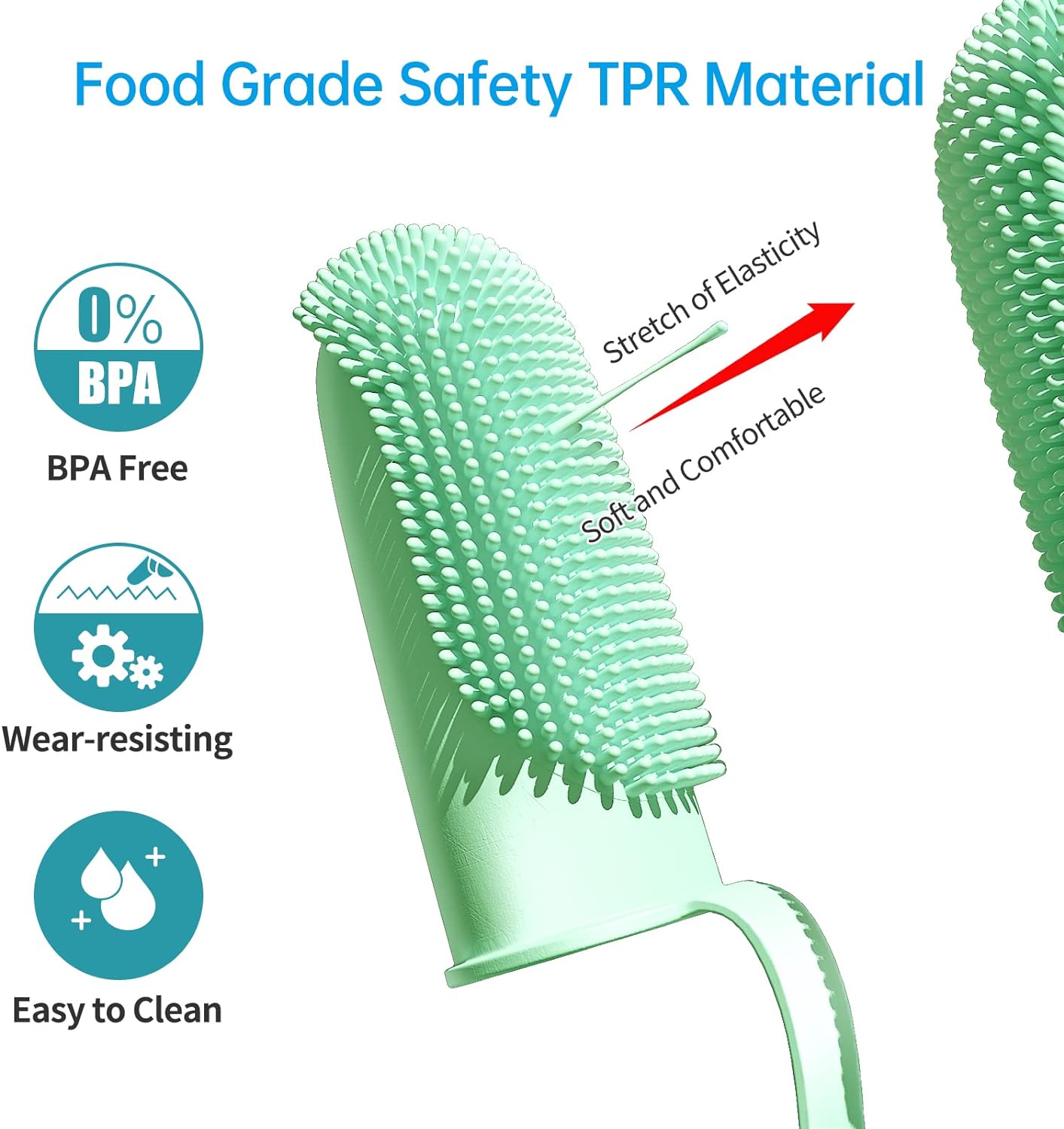 KFX-6806717 Double Finger Dog Toothbrush Kit with 800 Soft Bristles for Effective Pet Dental Care