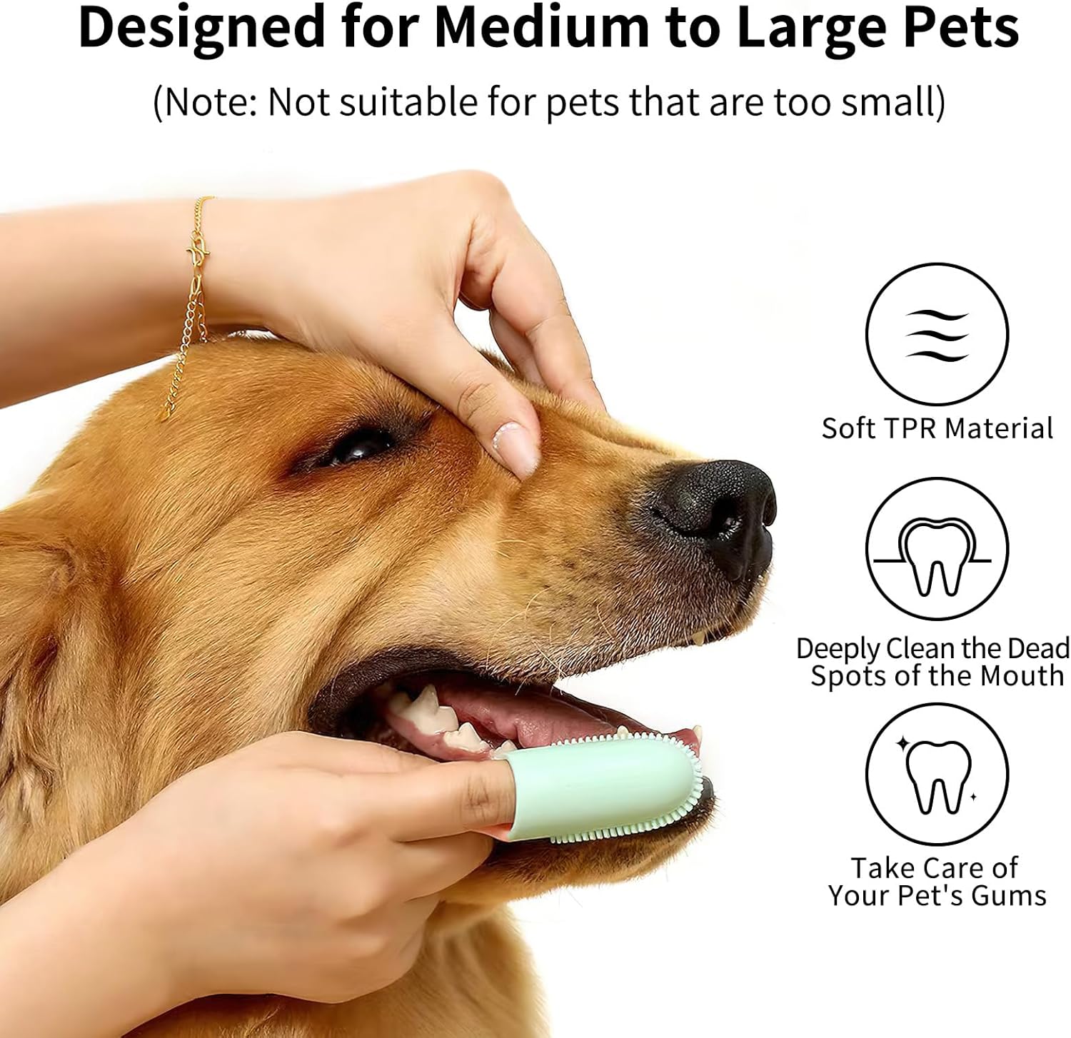 KFX-6806717 Double Finger Dog Toothbrush Kit with 800 Soft Bristles for Effective Pet Dental Care