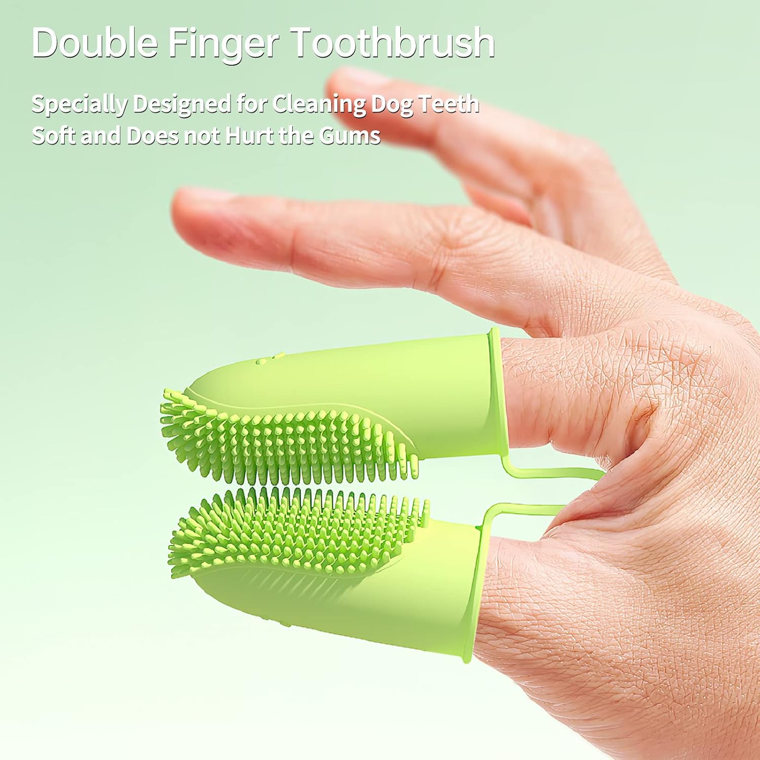 KFX-6806717 Double Finger Dog Toothbrush Kit with 800 Soft Bristles for Effective Pet Dental Care