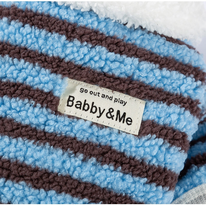 KFX-6809789 Cozy Striped Fleece Pet Shirt for Small Dogs and Cats, Soft Button-Down Sweater for Winter Wear