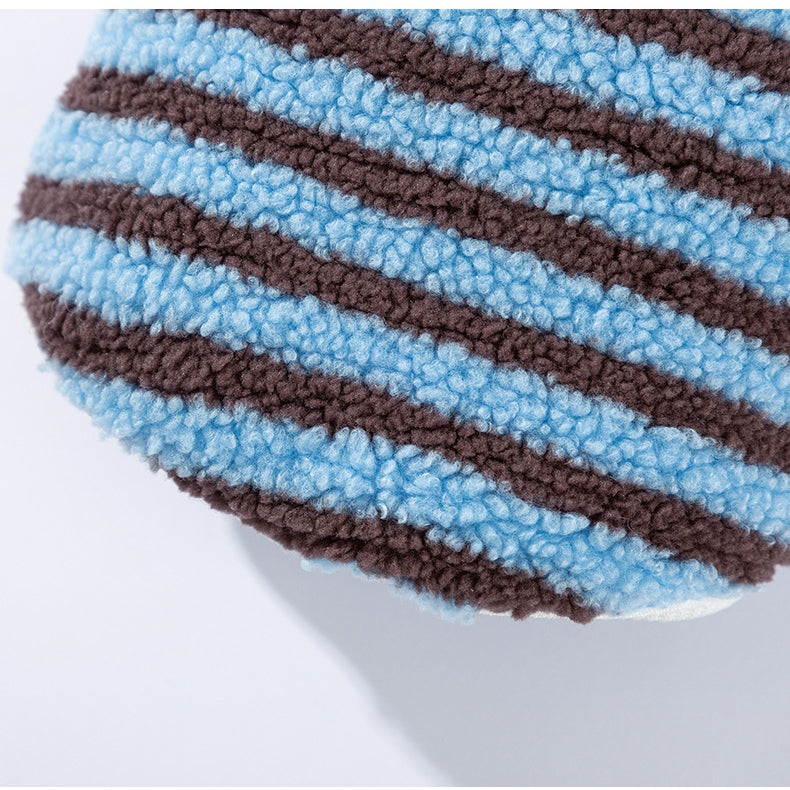 KFX-6809789 Cozy Striped Fleece Pet Shirt for Small Dogs and Cats, Soft Button-Down Sweater for Winter Wear