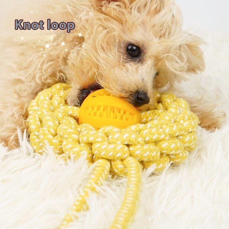 KFX-6811837 Durable Yellow Cotton Rope Toy for Pets, 27x14cm