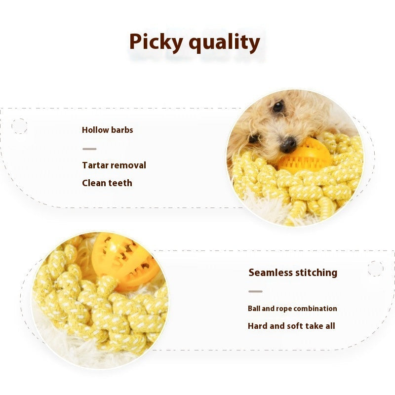 KFX-6811837 Durable Yellow Cotton Rope Toy for Pets, 27x14cm