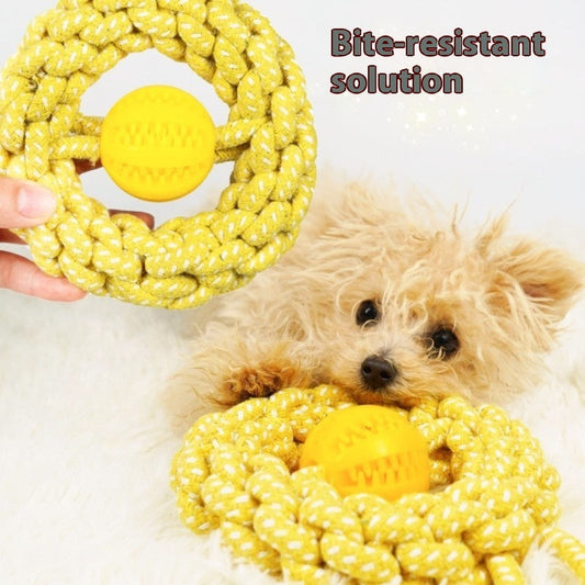 KFX-6811837 Durable Yellow Cotton Rope Toy for Pets, 27x14cm