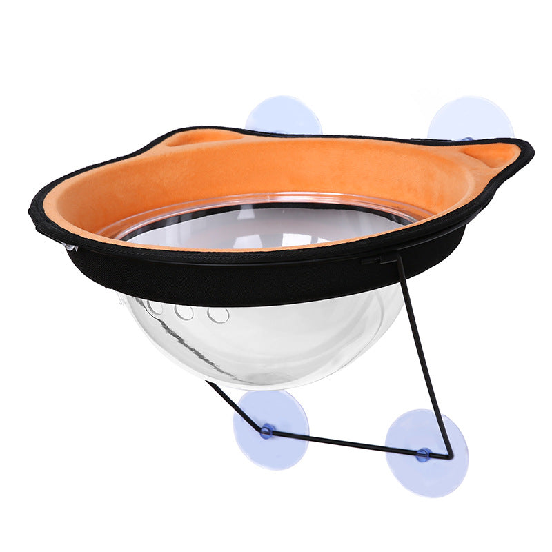 KFX-6812605 Suction Cup Cat Hanging Bed - Space Capsule Design for Sunbathing and Relaxation