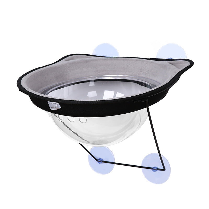 KFX-6812605 Suction Cup Cat Hanging Bed - Space Capsule Design for Sunbathing and Relaxation