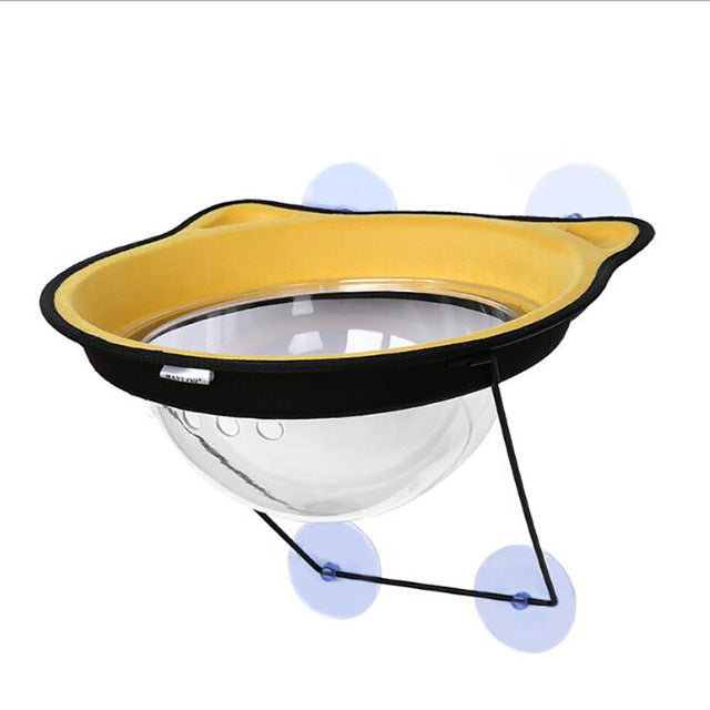 KFX-6812605 Suction Cup Cat Hanging Bed - Space Capsule Design for Sunbathing and Relaxation