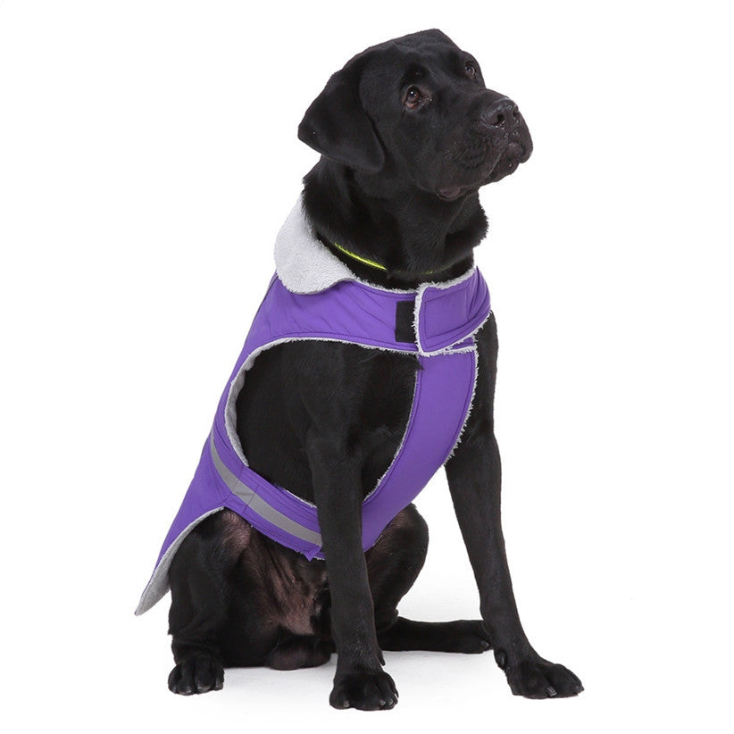 KFX-6815165 Reflective Winter Pet Jacket - Casual Polyester Clothing for All Sizes