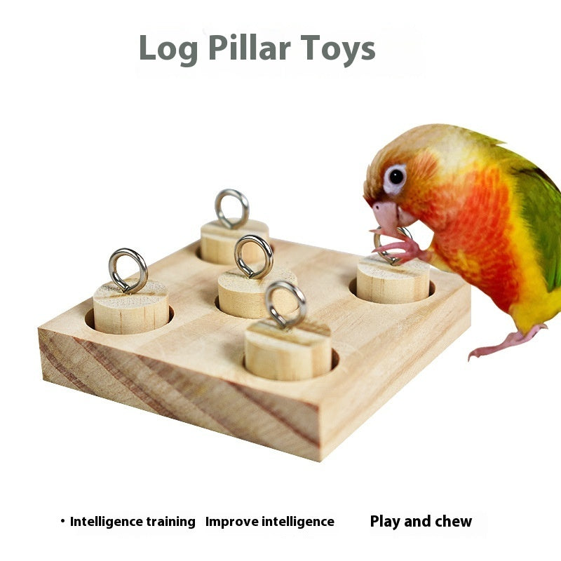 KFX-6815805 Educational Wooden Insert Column Puzzle for Small to Medium Parrots and Birds