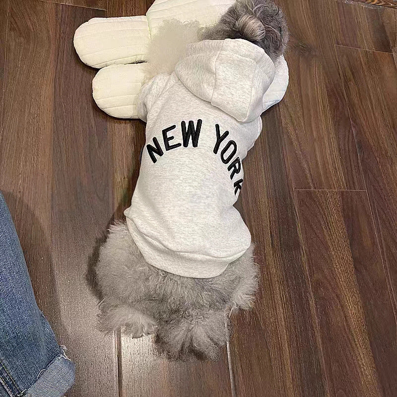 KFX-6816573 Light Gray Velvet Retro Hoodie for Pets in Various Sizes