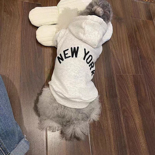 KFX-6816573 Light Gray Velvet Retro Hoodie for Pets in Various Sizes
