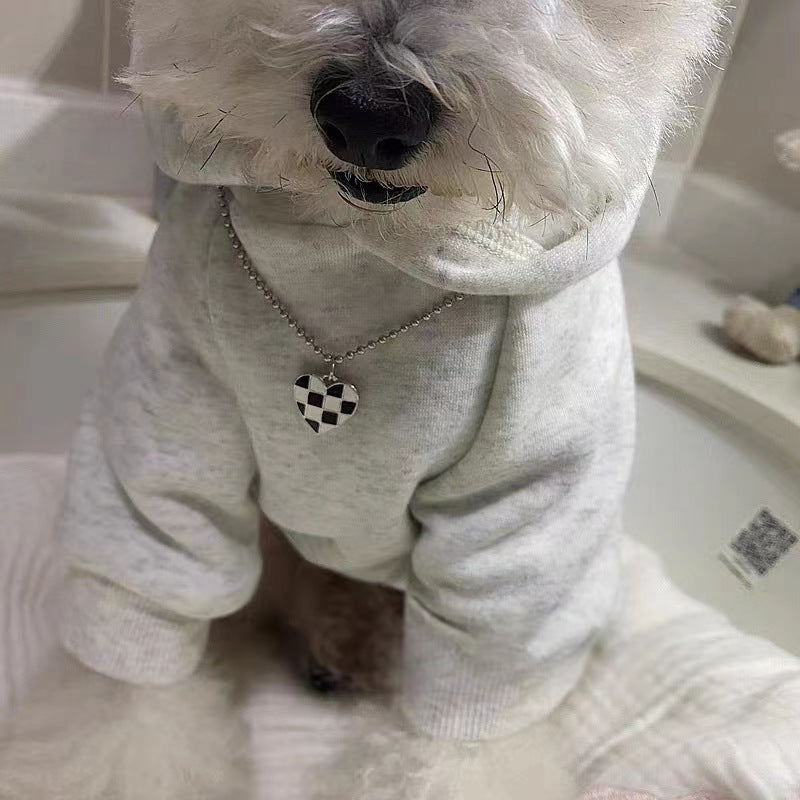 KFX-6816573 Light Gray Velvet Retro Hoodie for Pets in Various Sizes