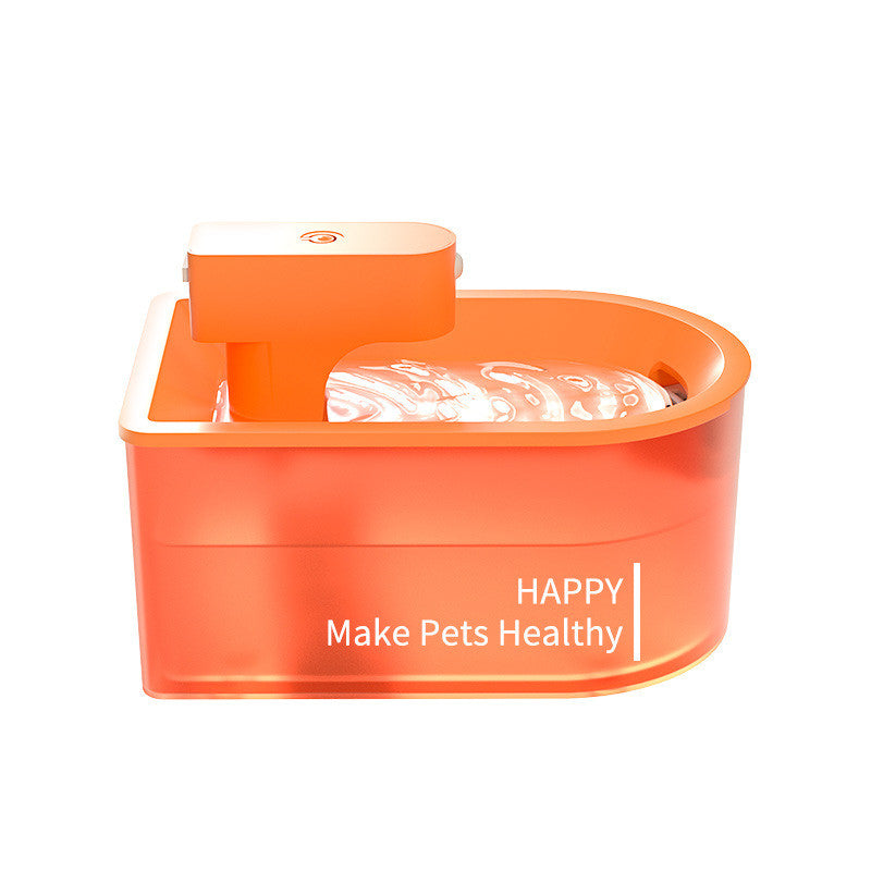KFX-6816829 Infrared Induction Wireless Pet Water Dispenser with 1.8L Capacity, Orange Color