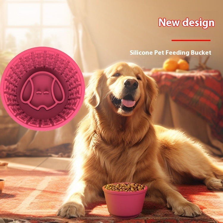 KFX-6816957 Soft and Durable Silicone Dog Food Bowl - Multi-Purpose Design in Various Colors