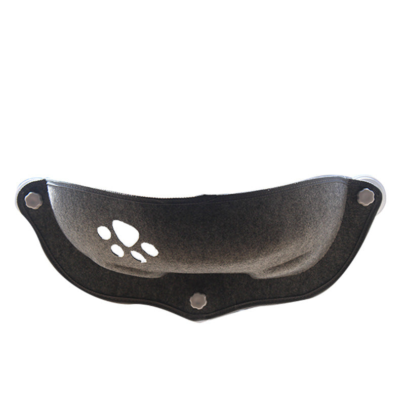 KFX-6820797 Cat Sun Hammock with Suction Cups - Durable Felt Material, Crescent Shape, UV Health Benefits, 15 kg Capacity, 3 Color Options