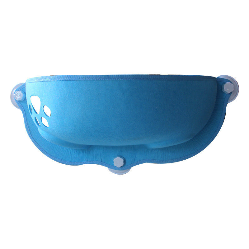 KFX-6820797 Cat Sun Hammock with Suction Cups - Durable Felt Material, Crescent Shape, UV Health Benefits, 15 kg Capacity, 3 Color Options