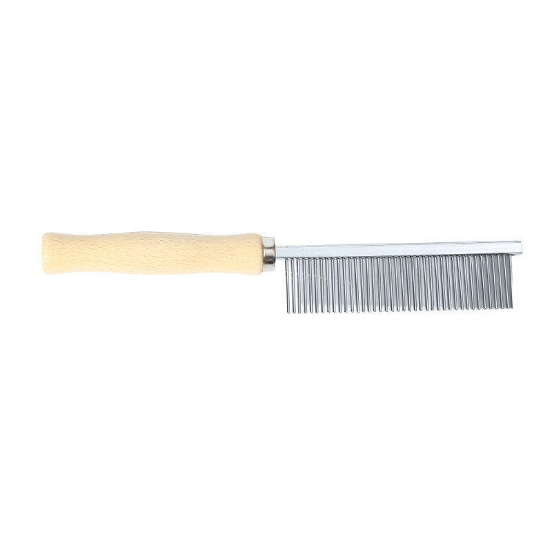 KFX-6822333 Wooden Handle Open-Knot Comb for Cats and Dogs – 40 Teeth Grooming Tool
