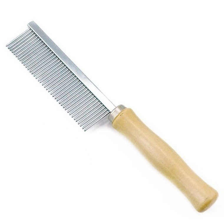 KFX-6822333 Wooden Handle Open-Knot Comb for Cats and Dogs – 40 Teeth Grooming Tool