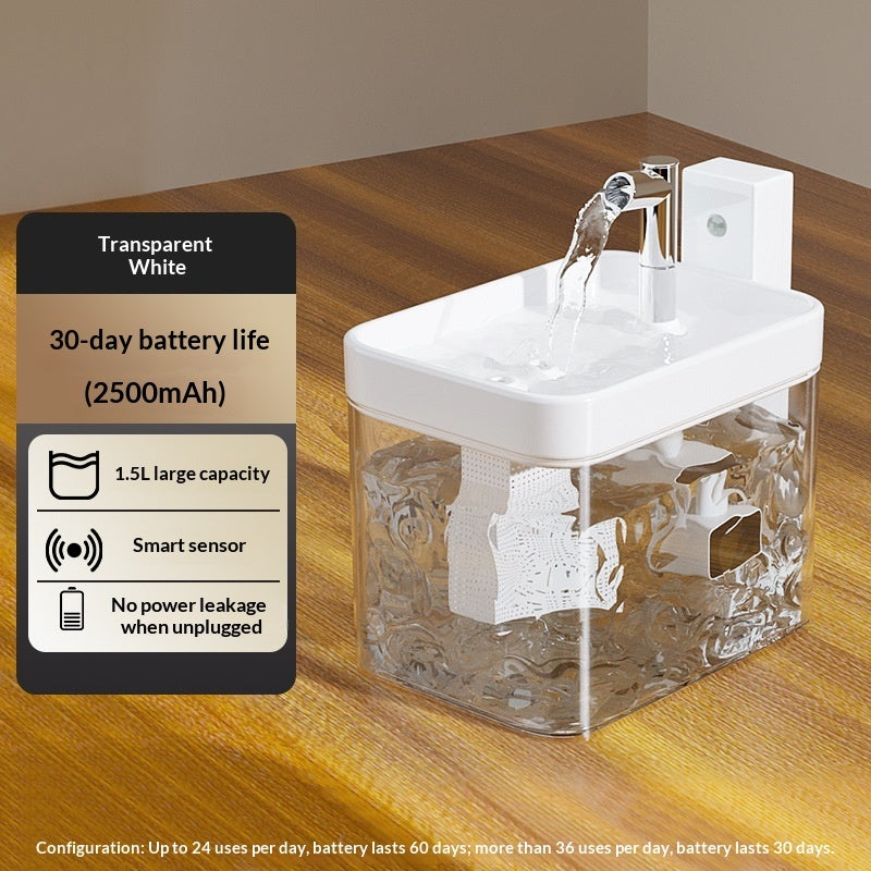 KFX-6822589 Automatic Circulation Smart Water Dispenser for Cats - USB Powered, 1.5L Capacity, Available in Various Transparent and Color Options