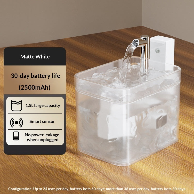 KFX-6822589 Automatic Circulation Smart Water Dispenser for Cats - USB Powered, 1.5L Capacity, Available in Various Transparent and Color Options