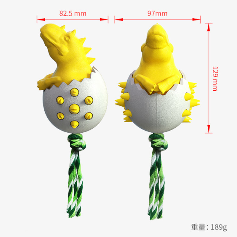 KFX-6823997 Durable Dog Teething Toy with Rope - Interactive Rubber Chew Toy for Aggressive Chewers